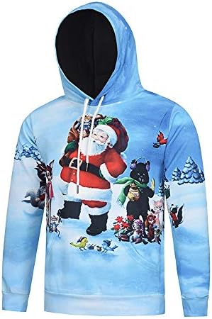 Shensee Me‘s Hoodies Sweatshirt Ugly Christmas 3D Graphic Snowman/Sant Claus Printed Plus Size