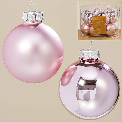 Seaside No64 Weihnachtskugeln 12 Tlg Set Rosa I Christbaumschmuck I Tannenbaumschmuck I Weihnachtsdeko I Baumschmuck I Weihnachten I Glas