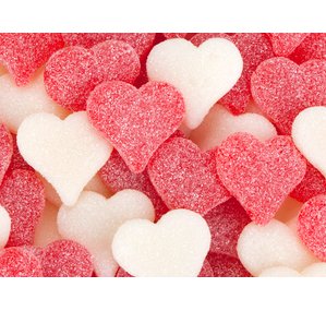 Amazon Com Albanese Red White Sour Hearts Sanded 4 5 Pound Bag
