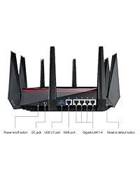 ASUS RT AC5300 AC5300 Router de juegos WiFi de correa triple, MU MIMO, AiProtection Lifetime Security by Trend Micro, AiMesh compatible con sistema WiFi de malla, WTFast Game Accelerator