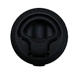 PES Slam Latch Flush Door Pull Latch Black Plastic Flush Ring Push-to-Close Latch Non-Locking, 0.08