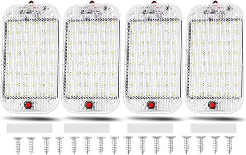 Photo 1 of Thlevel LED Dome Light, RV Interior Lighting 12v-85v 800 Lumens Super Bright RV LED Ceiling Dome Light with ON/Off Switch RV Lights Interior for Car/RV/Trailer/Truck/Camper/Boat (4 pcs)