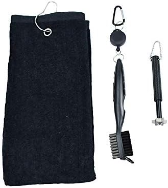 hauni Tri-Fold Golf Towel with Clip Grommet Cotton Terry|Golf Brush and Club Groove Cleaner, Retractable Zip-line Aluminum Carabiner |Golf Club Groove Sharpener Tool 6 Heads Cleaner with Brush… hauni Tri-Fold Golf Towel with Clip Grommet Cotton Terry|Golf Brush and Club Groove Cleaner, Retractable Zip-line Aluminum Carabiner |Golf Club Groove Sharpener Tool 6 Heads Cleaner with Brush…