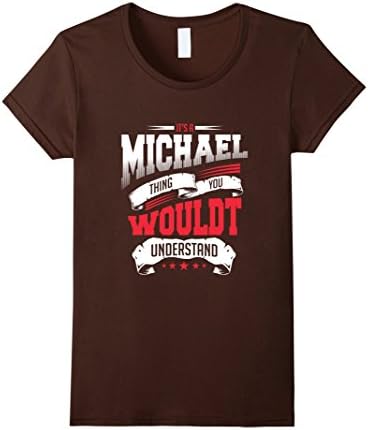 Women's Hello My Name Is Michael Perfect Say My Name T-Shirt Large Brown