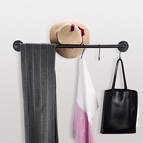 unp Pipe Black Towel Bar Wall Mounted Extra Long Bathroom Hardware