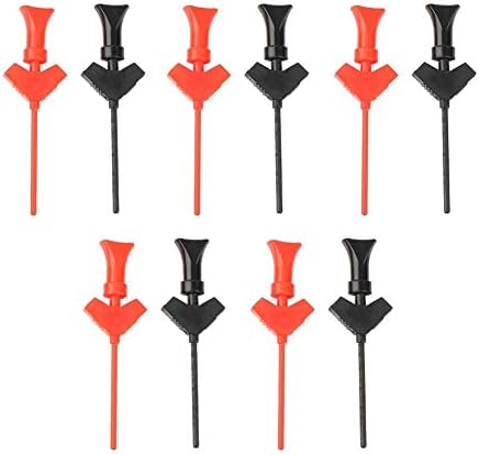 10Pcs IC Hook Test Clip, Test Clips Mini Test Clips Hook Grabbers SMD IC Hook Probe Jumper Logic Analyze Accessories, Hook Clip Grabbers Test Probe