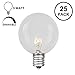 Novelty Lights 25 Pack G40 Outdoor Globe Replacement Bulbs, Clear, C7/E12 Candelabra Base, 5 Watt