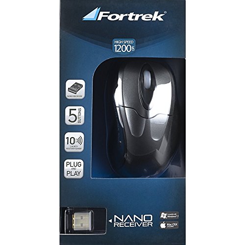 Mouse Sem Fio Preto 1200Dpi 2.4Ghz Zeus Gf Fortrek