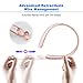 Wireless Neckband Headphones, Retractable Earbuds, Wireless Headphones Stereo Earphones W/Call Vibrate Alert & Voice Prompts, Noise Cancelling Built-in Mic (Rose Gold)