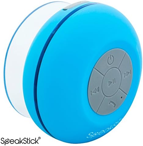 Speakstick LED Wireless Shower Speaker with 3.0 Bluetooth Technology for the Shower, Pool, Beach, or Hot Tub. Portable, IPX4 Waterproof with Microphone and 6 Hours of Playtime (Blue)