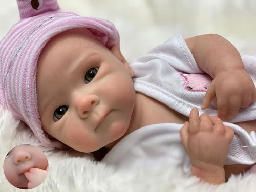 Gileutay 13in Silicone Doll Full Body Soft Girl Reborn Baby Dolls That Looks Like Real Newborn Baby Dolls