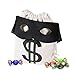 PAUBOLI Robber Costume Black Eye Mask+ Canvas Drawstring Bag Dollar Sign 11 x 17 and 8 x 10 Optional (8 x 10 inches)