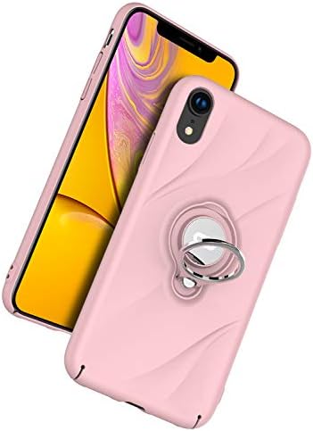 ICONFLANG iPhone XR Phone Case, iPhone XR case with Ring Kickstand, 360 Degree Rotating Ring Case for iPhone XR, Compatible with Magnetic Car Mount Holder - Pink