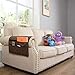 Kotile Couch Sofa Chair Armrest Caddy Organizer with 6 Pockets Faux Linen, Elegant Armchair Caddy Fits Remote Control Organizer, Cell Phone, Glasses, Magazine Holder (Coffee)