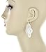 INPINK Fashion Jewelry Chrysanthemum Filigree Chandelier Earrings in Silver-Tone