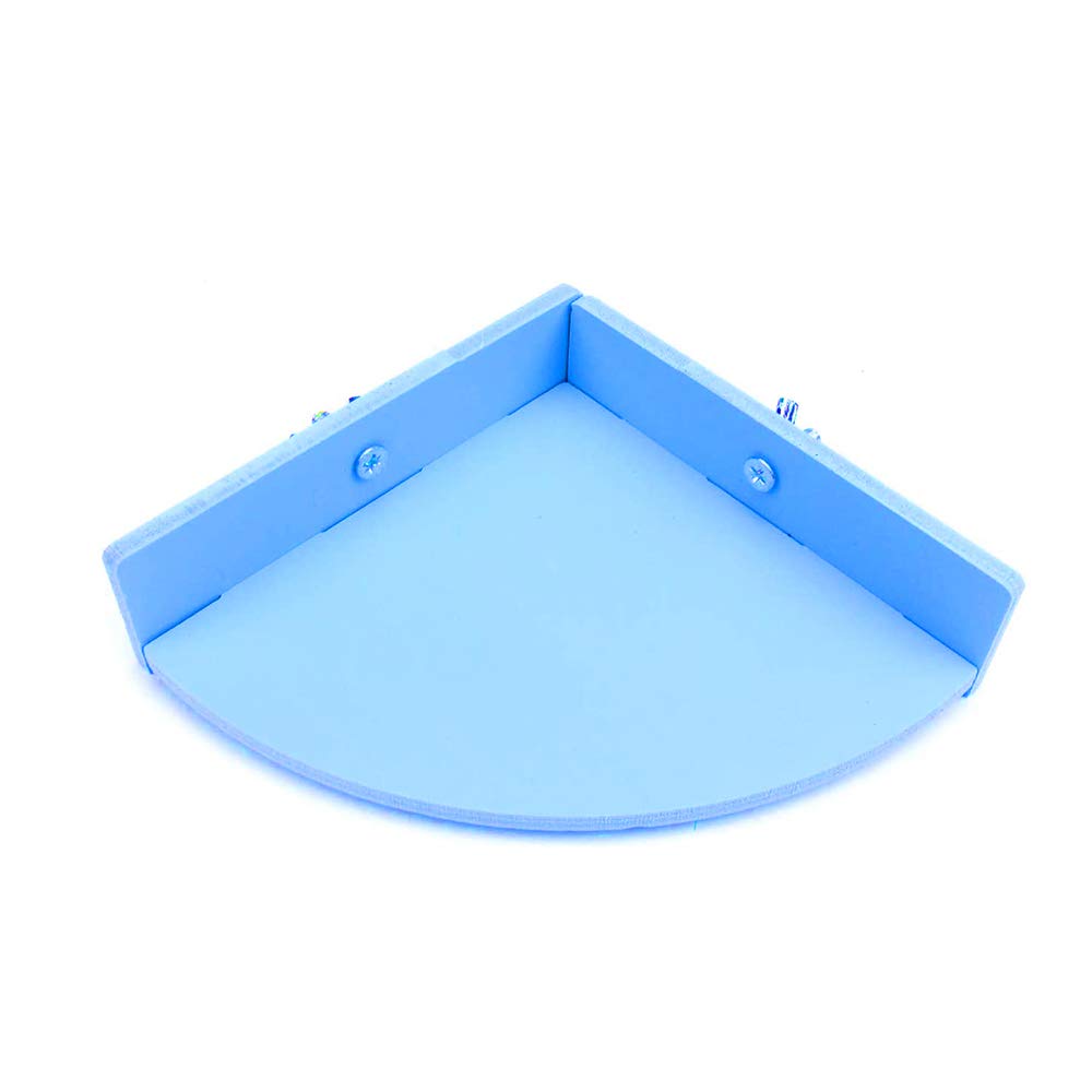 WishLotus Hamster Platfrom, Fan-shaped Hamster Cage Accessories Rest and Play Stand Corner Jumping & Climbing Platform Habitat Toy Small Platform for Guinea Pig, Gerbil, Mice, Parrot (Blue)