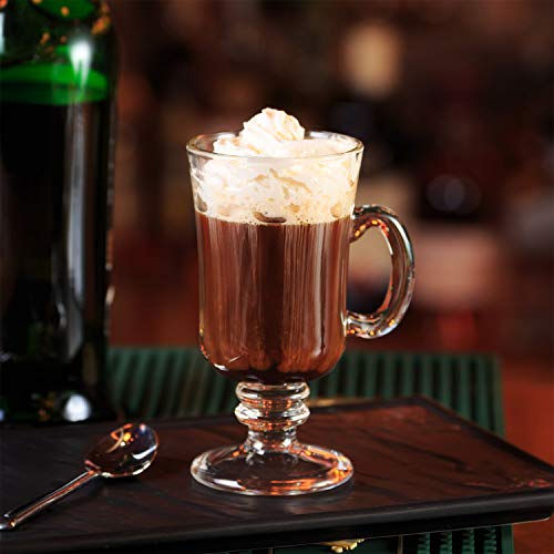 8oz Coffee Mug,QAPPDA Glass Mugs With Handle,Clear Cups With Handle,Glass Cup Tea Cup Drinkware For Beer,Juice,Beverages,High Base Glass Latte Cups Cappuccino Mugs,Irish Coffee Mugs Set of 8 KTZB22 - Thumbnail 4