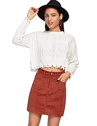 Falda corta, con bolsillo frontal y corto, para dama