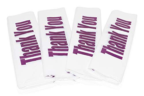 Plastic Bag, Thank You Bags, Purple Flower Bulk Grocery Reusable Shopping T-Shirt Bags with handles - 305 pcs/case