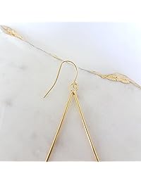 Mina Gold Cascading Fringe V-Drop Hombro Duster 5,3 pulgadas Drop Extra Long Pendiente