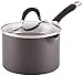 Circulon Momentum Hard-Anodized Nonstick 2-Quart Covered Straining Saucepan with Pour Spouts - Gray