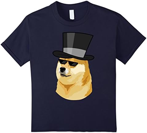 Kids Awesome Doge Shirt 6 Navy