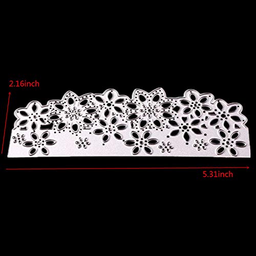 Ireav Flower Border Metal Cutting Dies DIY Greeting Card Wedding Invitation Decorative Embossing Stencils Die Cuts for Scrapbooking Photo Album Gift Card Making Supplies (5.3 x 2.16 inch)
