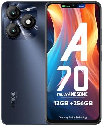 itel A70 Smartphone 4+8GB RAM, 256GB Storage 8MP AI Selfie