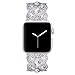 VIQIV Bling Bands Compatible with Apple Watch Ultra Band 38mm 40mm 41mm 42mm 44mm 45mm 49mm Iwatch Series SE 9 8 7 6 5 4 3 2 1, Diamond Rhinestone Stainless Steel Metal Bracelet Wristband Strap for
