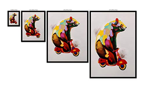 1 Bear+Motorcycle+Modern+Animal+Art