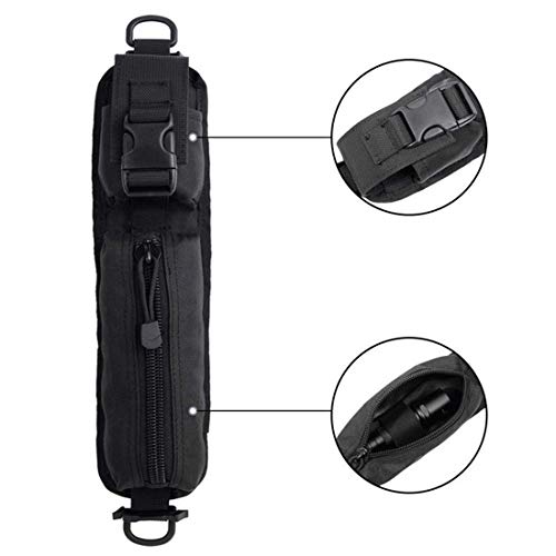 LIVIQILY Two Colors Tactical Molle Accessory Pouch Backpack Shoulder Strap Bag Hunting Tools Pouch (Black)
