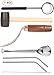 Coconut Opener| Christmas Gifts | Coconut Opener Kit with Hammer Stainless Steel Opening Utensil Premium Wooden Handle| Coconut spoon| Drinking Straws| Opener Tool Set with a Carry Bag (7pcs)