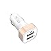 iXCC 24W 2.4A Dual Port Universal USB Car Charger High Speed Charging with 3-Feet MFi Certified Lightning Cable for iPhone 7 / 6s / Plus, iPad Pro / Air 2 / mini and More - Luxury Gold