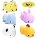 LEEHUR 5Pcs Advanced Mochi Squishy Toys Animal Party Favors Prizes Squishies Squeeze Kawaii Funny Soft Stress and Anxiety Relief ADHD ADD for Kids Adults Easter Gifts Easter Basket Stuffers Fillers