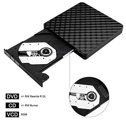 BAUBEY External DVD Drive,USB 3.0 Slim Portable High Speed Data Transfer Writer Recorder CD DVD +/-RW Drive Burner for Windows 10/8/7 Laptop Computer Mac MacBook Pro Air iMac HP Dell Asus Acer Lenovo - Thumbnail 3