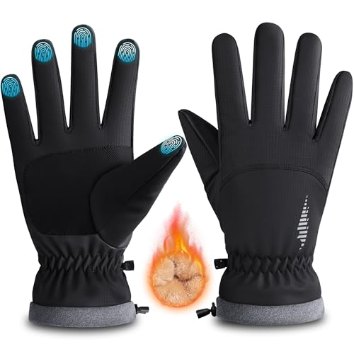 Rivmount Winterhandschuhe Für Herren Damen,Thermo-Handschuhe,Wasserdicht Fahrradhandschuhe,Winddicht Touchscreen Handschuhe,Warme Skihandschuhe Für Laufen,Skifahren,Wandern,Radfahren,Motorrad Rg802