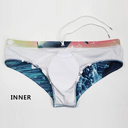 Simayixx Men's Quick Dry Swim Trunks Bathing Suit Beach Shorts Men Teens Briefs Underwear Ice Silk Triangle Bikini Pants Blue