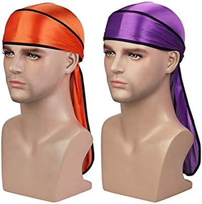 Silky Durag 2pcs With Extra Long Tail And Wide Straps Headwrap Du Rag For 360 Waves Buy Online At Best Price In Uae Amazon Ae