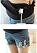 Women’s Summer Adjustable Elastic Care Belly Denim Shorts Jeans for Maternity Pregnant (Asian L, Blue)
