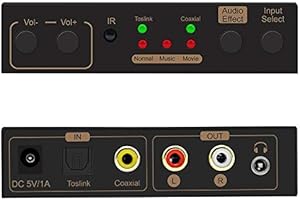 U9 ViewHD Latest 192KHz DAC Stereo Digital to Analog Audio Converter with Output Volume Adjustment and Remote Control Toslink Optical/Coaxial to RCA L/R 3.5mm | Model: U9D2AC