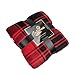 Catalonia Red Plaid Sherpa Throw Blanket,Reversible Super Soft Warm Comfy Fuzzy Snuggle Micro Fleece Plush Throws for Bedding Couch TV 60” x 50” Buffalo Check