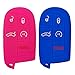 Coolbestda 2Pcs Key Fob Remote Cover Protector Case Pouch Glove Jacket for 2018 2019 2020 2021 Jeep Grand Cherokee Compass Dodge Challenger Charger Dart Durango Journey Chrysler 300 200