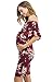 Hello MIZ Women's Floral Ruffle Off Shoulder Maternity Dress - Made in USA