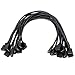 ESUMIC LED Cable Connector Extension Cable Wire 4 Pin Female to Female for SMD 5050 3528 RGB LED Strip Light 30cm Black 10 Pack (Black)