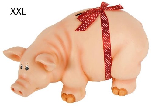 XXL Sparschwein Suse mit Schleife Spardose Schwein Figur