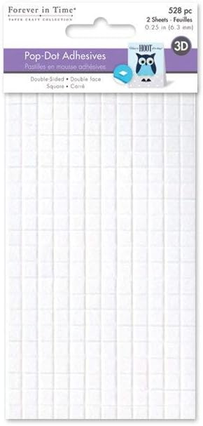 Forever in Time PD108 3D Pop Dots Square Dual-Adhesive Foam Mount, 1/4-Inch, 528 Per Package [New Improved Version]