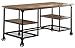 HOMELEGANCE Wood and Metal Writing Desk, Brown/Black