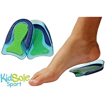KidSole Sport Traction Shock Absorbing Lightweight Gel Heel Cups For Kid's With Sensitive Heels, Heel Spurs, Plantar Fasciitis, or Ankle Pain (Kid's Size 3-7) 2 Pairs, 4 Single Heelcups