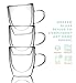 Kitchables Double Wall Glass Coffee Mugs Set of 4, 5oz - Insulated Clear Coffee Mug for Cappuccino, Latte, Tea, Espresso - Demitasse, Latte cup - Tazas Para Cafe