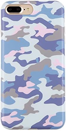 Navy Blue Camo iPhone 7 PLUS Case Cover by Velvet Caviar, Slim Soft Flexible TPU silicon